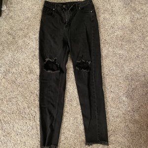 Black ripped boyfriend jeans